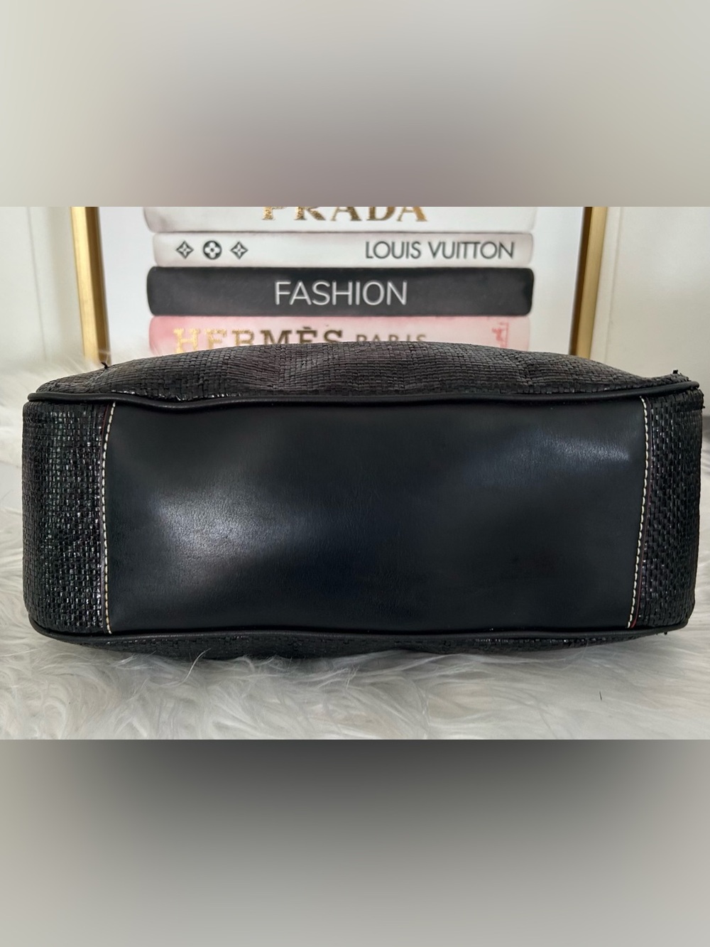 Vintage Y2K Tommy Hilfiger Black Shoulder Baguette Bag Red Trim Logo Purse - Picture 10 of 11